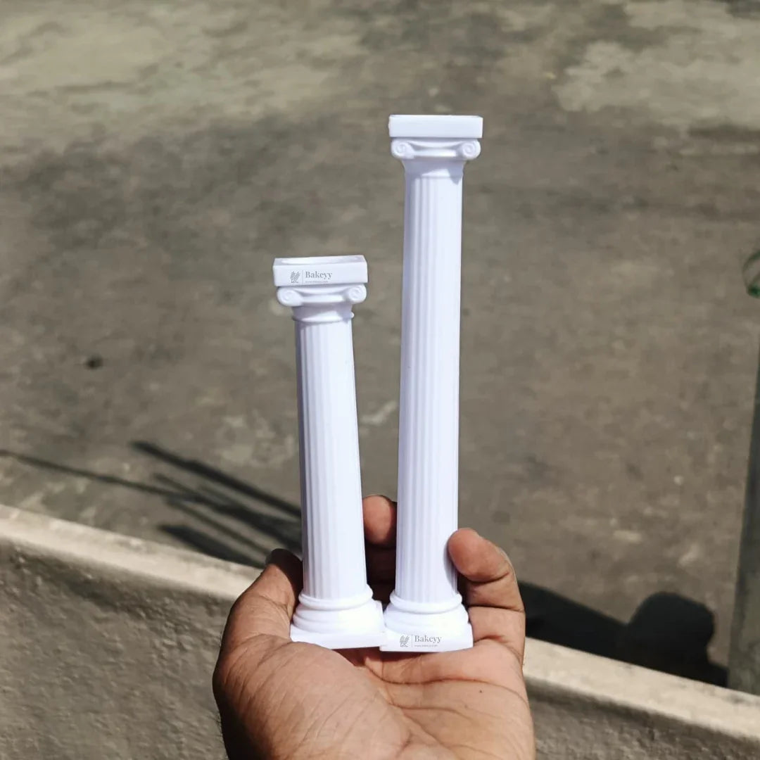 Cake Supporting Pillars | Roman Column Cake Stand Supports | Pillar Dowel Rods | Pack of 4 - Bakeyy.com - India - Cake Supporting Pillars | Roman Column Cake Stand Supports | Pillar Dowel Rods | Pack of 4 - Small 156.00