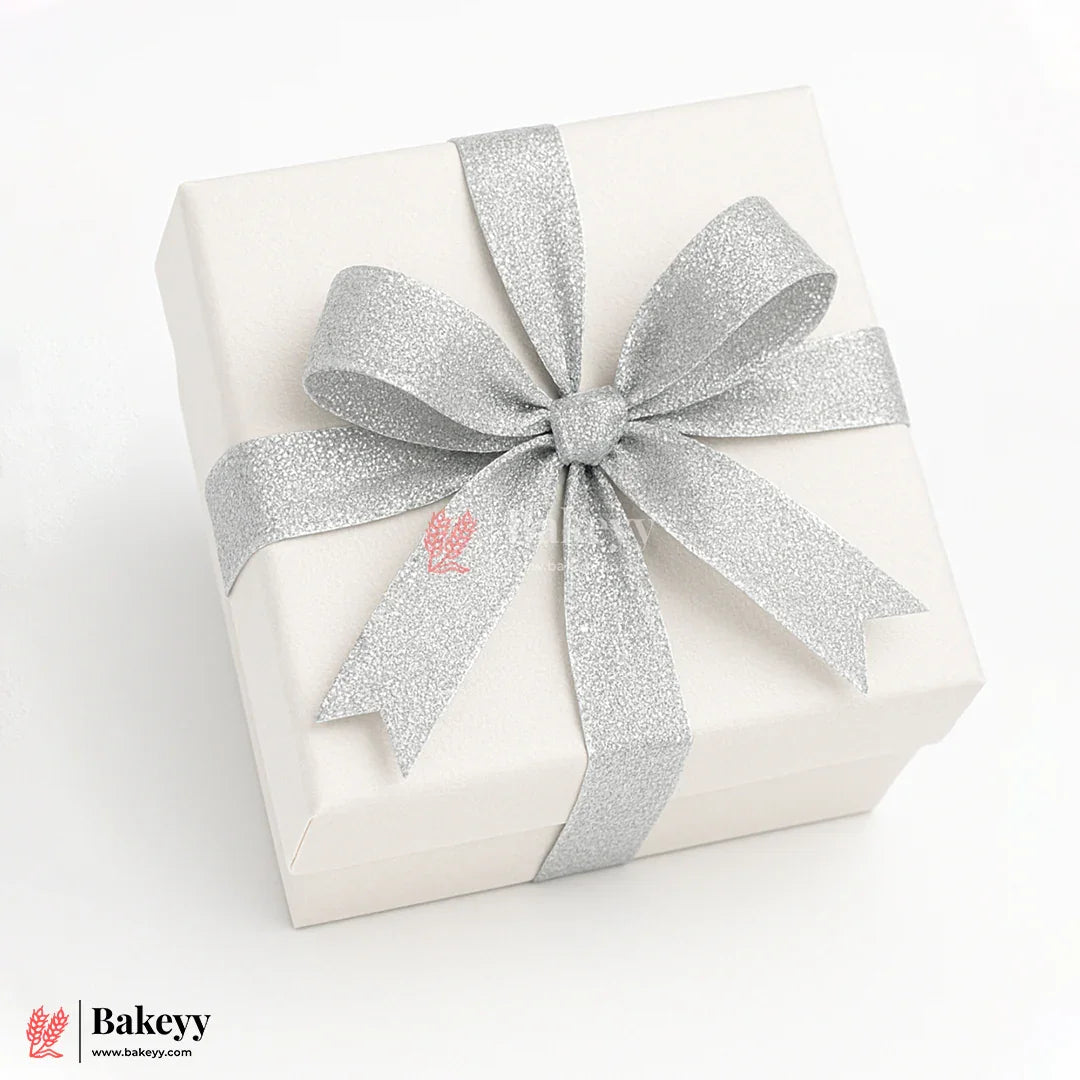 25mtr Premium 1.5cm Metallic Silver Ribbon Roll – Elegant Shiny Finish| 1 Roll