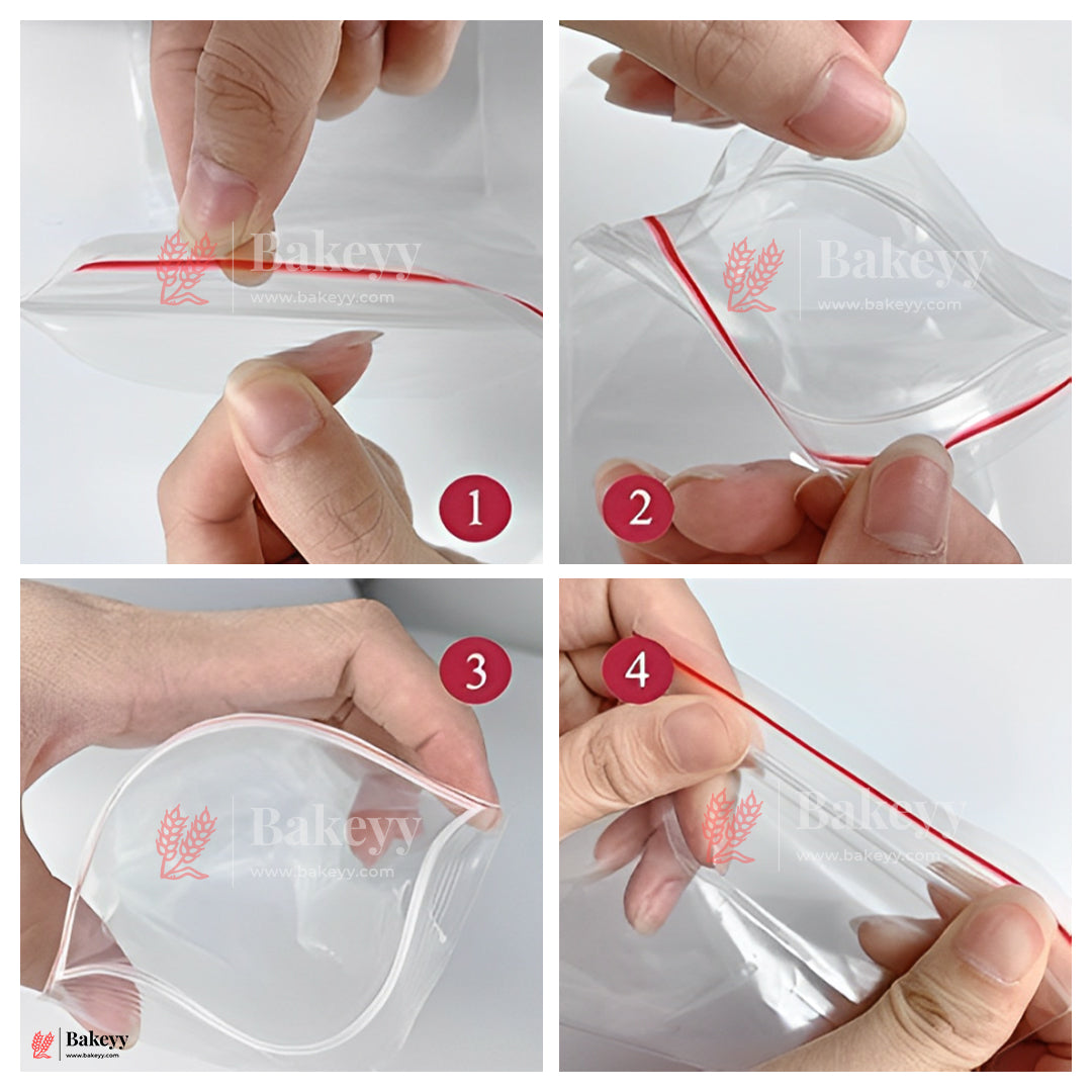 6X8inch Heavy-Duty Zip Lock Bags – Transparent Resealable Pouches for Food, Storage & Packaging | Multipurpose Zip Lock Plastic Bags | Pack Of 100