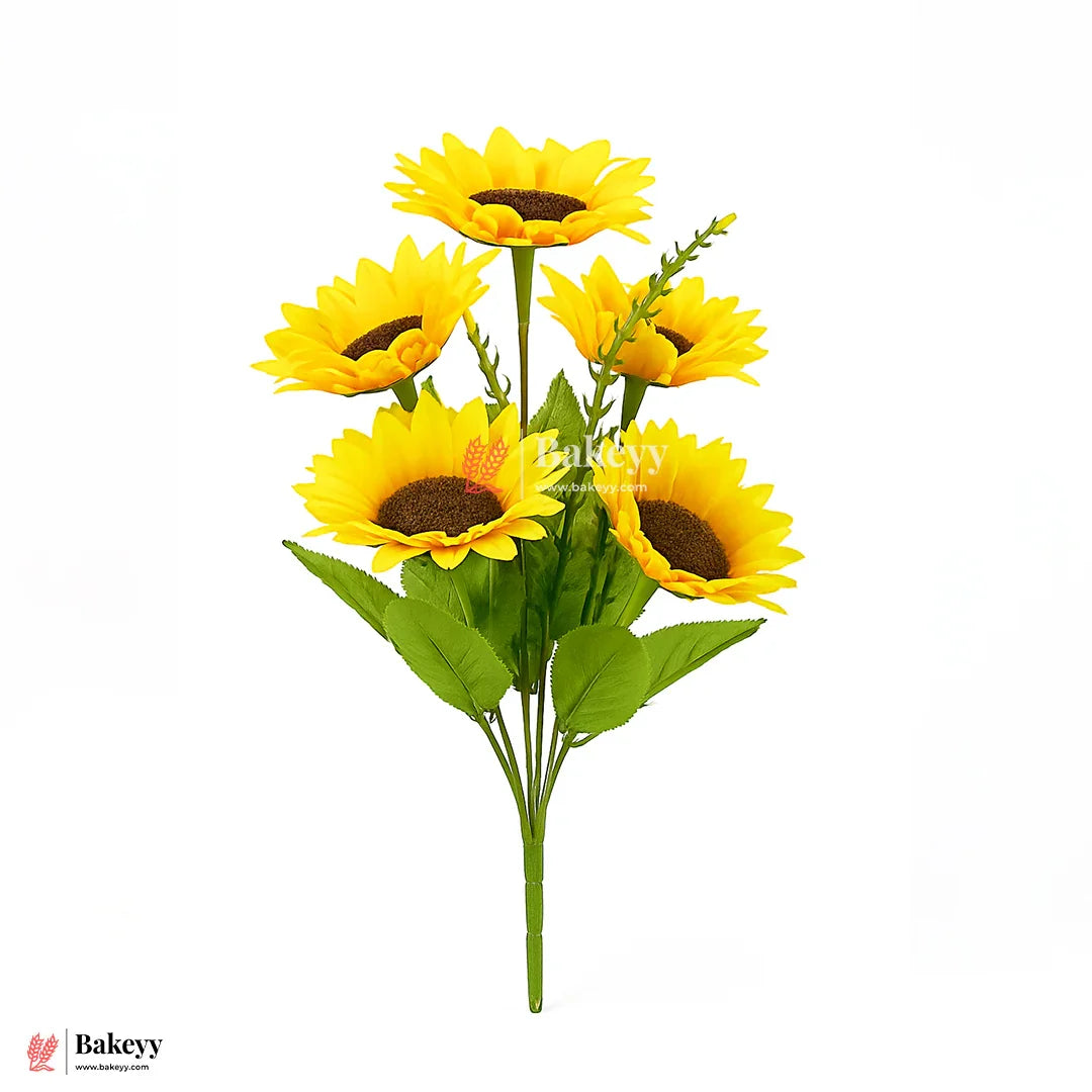 Artificial Sun Flower Bunch – 47cm |Yellow | Decorative Stick for Home & Events | Pack Of 1 - Bakeyy.com - India - Artificial Sun Flower Bunch – 47cm |Yellow | Decorative Stick for Home & Events | Pack Of 1 - Default Title