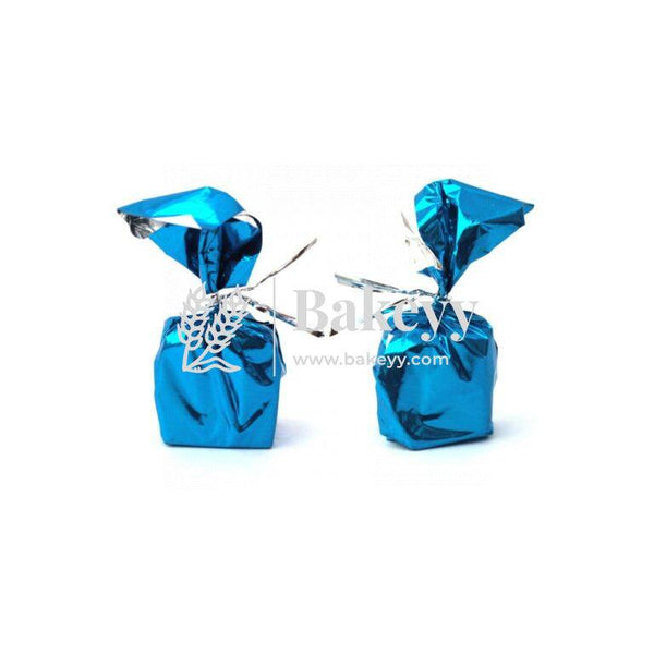 Cyan Blue Chocolate Wrapper |12x11.5cm Size | Matte Finish - Bakeyy.com