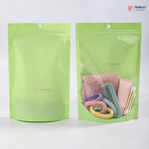 Transparent Front with Pastel Stand-Up Ziplock Pouch | Multiple Colors | Pack of 100