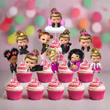 6pcs Baby Boss Girl theme Birthday Cake Topper| Cupcake Toppers| Bday Decorations Items - Bakeyy.com - India - 6pcs Baby Boss Girl theme Birthday Cake Topper| Cupcake Toppers| Bday Decorations Items - Default Title