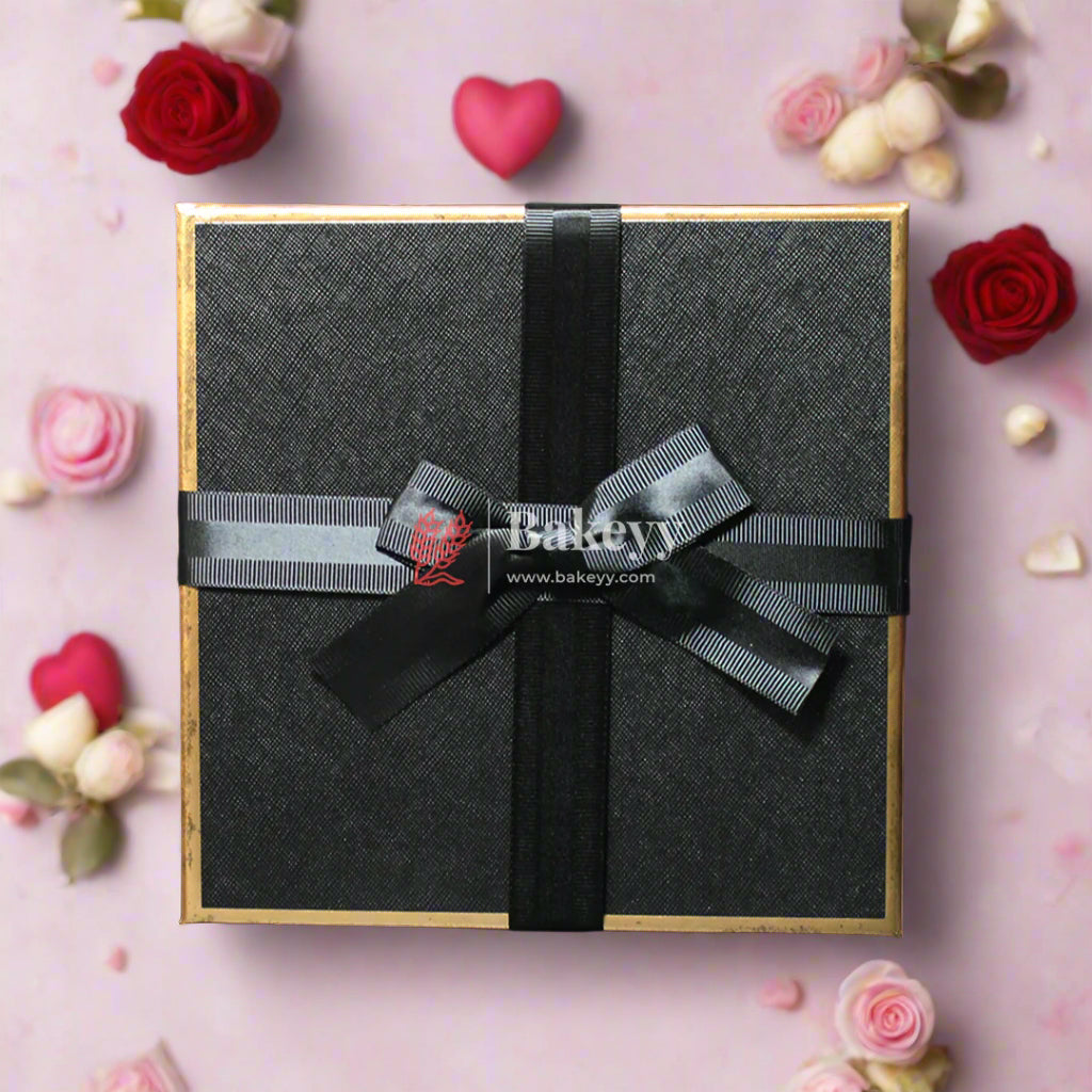 7.5x4x3.5 Inch Valentine Gift |Rectangle Shape Gift Box with Ribbon | Black | Grey | Pink | Maroon | Red | White