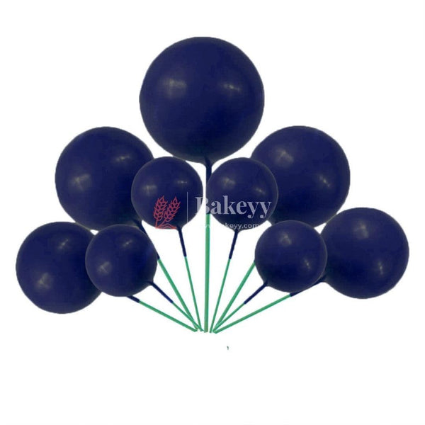 Dark Blue Round Ball Topper For Cake and Cupcake Decoration - Bakeyy.com