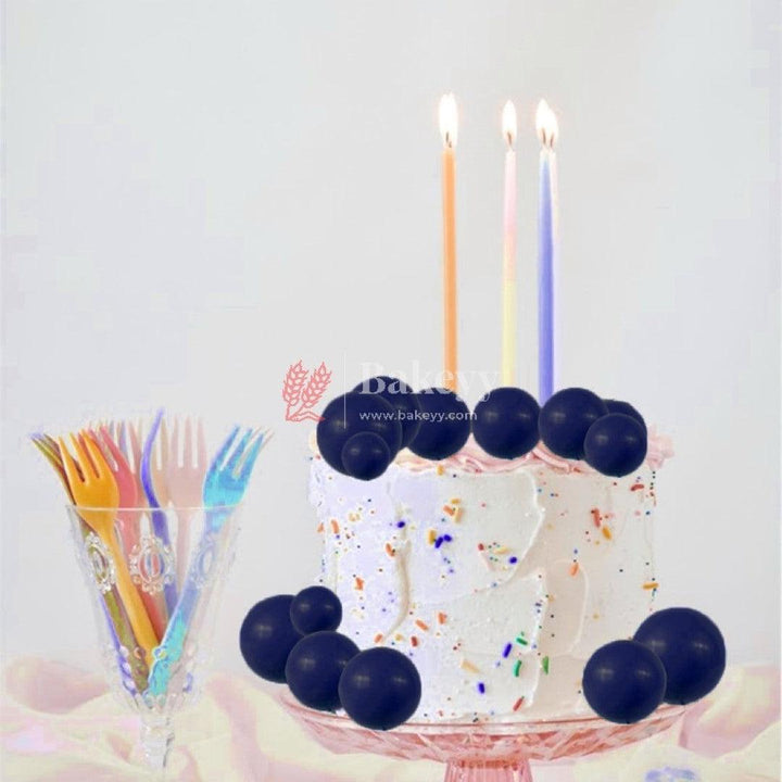 Dark Blue Round Ball Topper For Cake and Cupcake Decoration - Bakeyy.com