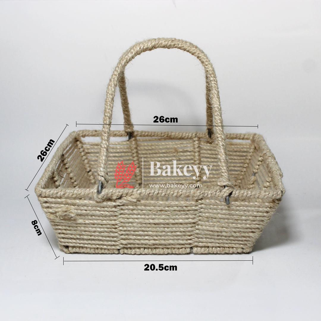 Decorative Jute Metal Hamper Basket For Gifting | Handcrafted Round Basket – Stylish & Functional Storage