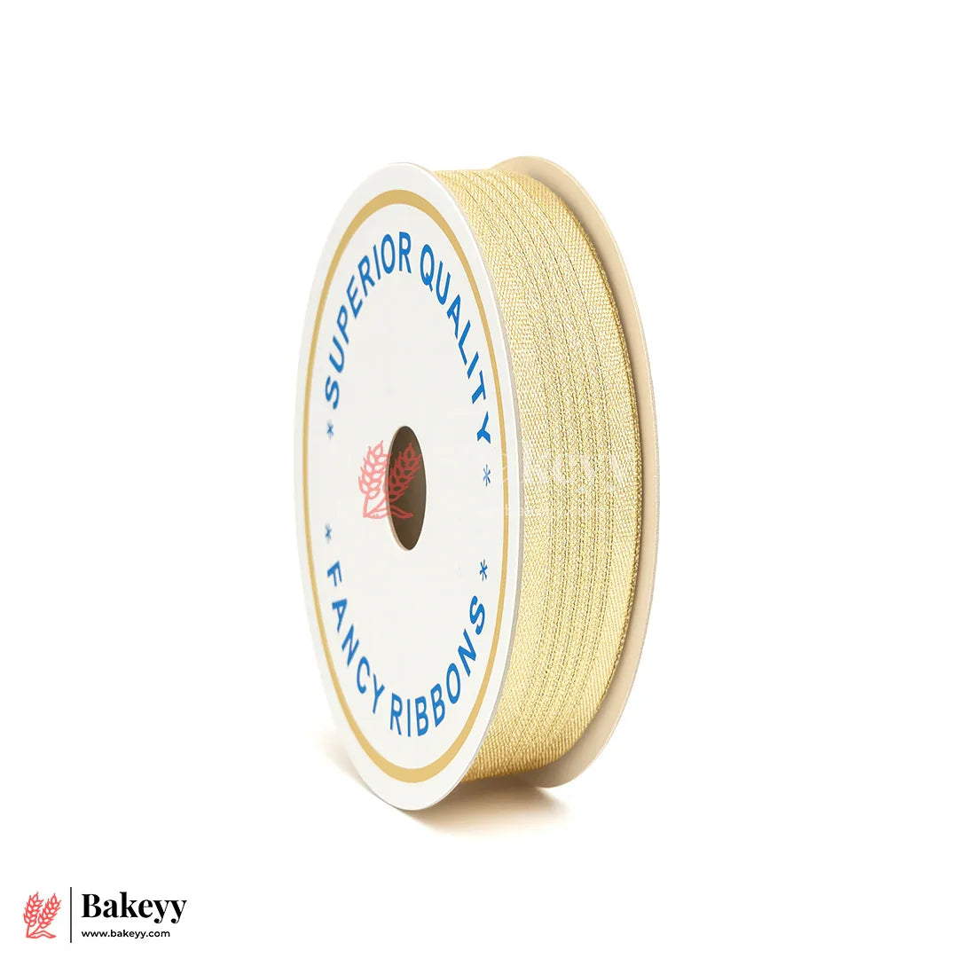 Gold Mesh Fancy Ribbon – 1.5 cm x 18 Meters | Premium Metallic Finish | 1 Roll