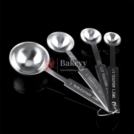 STAINLESS STEEL MEASURING SPOONS | 4PCS / SET DURABLE ANTI RUST MEASURING SPOON - Bakeyy.com - India - STAINLESS STEEL MEASURING SPOONS | 4PCS / SET DURABLE ANTI RUST MEASURING SPOON - Default Title