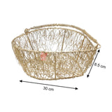 Decorative Gold Metal Hamper Basket For Gifting Heart | Extra Large - Bakeyy.com - India - Decorative Gold Metal Hamper Basket For Gifting Heart | Extra Large - Default Title