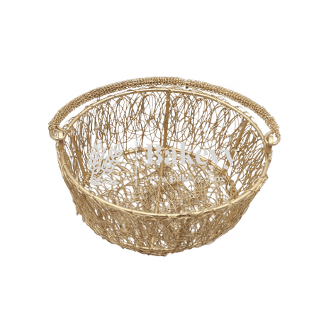 10 Inch | Decorative Gold Metal Hamper Basket For Gifting Round | Large - Bakeyy.com - India - 10 Inch | Decorative Gold Metal Hamper Basket For Gifting Round | Large - Default Title