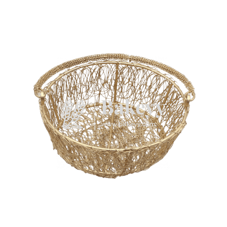 8 Inch | Decorative Gold Metal Hamper Basket For Gifting Round | Medium - Bakeyy.com - India - 8 Inch | Decorative Gold Metal Hamper Basket For Gifting Round | Medium - Default Title