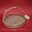 Decorative Gold Metal Hamper Basket For Gifting Round with Handle - Bakeyy.com - India - Decorative Gold Metal Hamper Basket For Gifting Round with Handle - Extra Large - 12 Inch