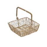 Decorative Gold Metal Hamper Basket For Gifting Square - Bakeyy.com - India - Decorative Gold Metal Hamper Basket For Gifting Square - Small - 6 Inch