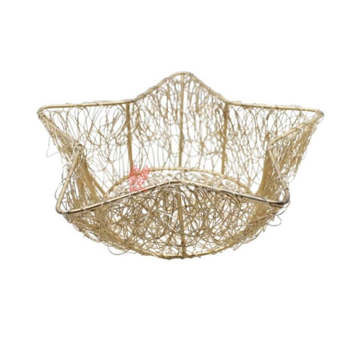 Decorative Gold Metal Hamper Basket For Gifting Star | Extra Large - Bakeyy.com