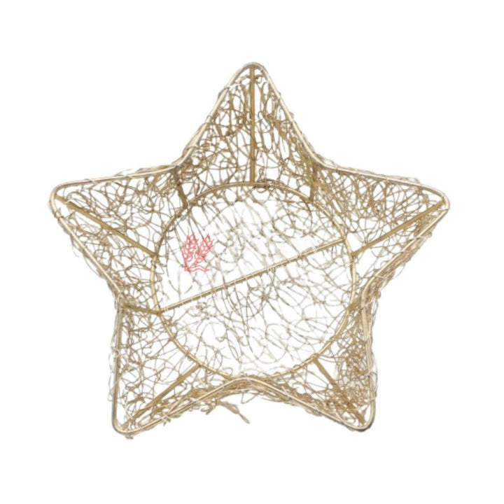 Decorative Gold Metal Hamper Basket For Gifting Star | Small - Bakeyy.com