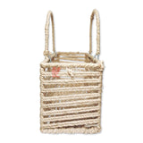 Decorative Jute Metal Hamper Basket - Bakeyy.com - India - Decorative Jute Metal Hamper Basket - Small