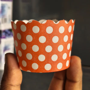 5 Cm | Polka Dot Scalloped Paper Cupcake Liner | Decorative Muffin Baking Cup | Pack of 50
