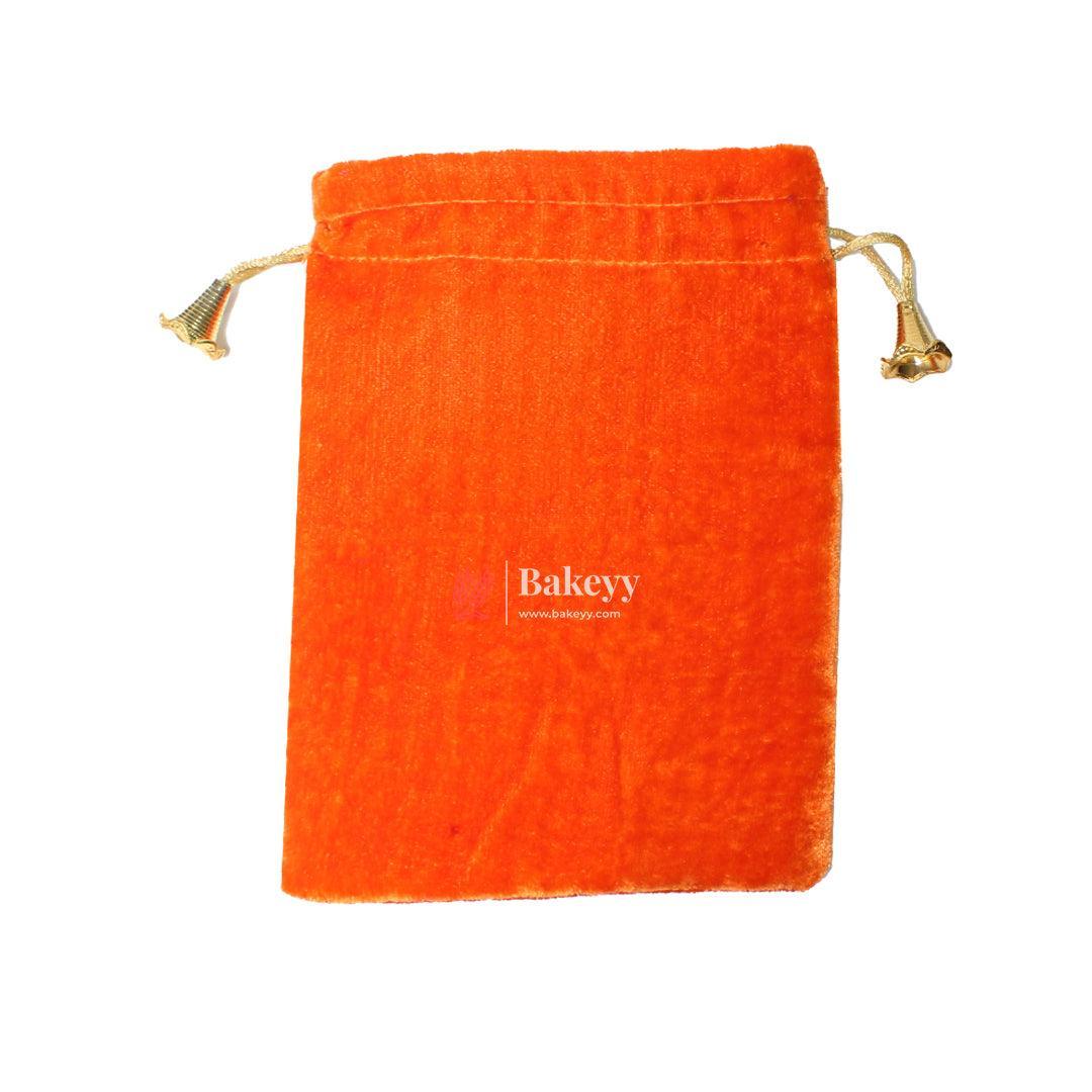 16x20 cm | Velvet Drawstring Potli Bag | Orange Colour | Pack of 10 | Luxurious Gift & Storage Pouch | - Bakeyy.com - India - 16x20 cm | Velvet Drawstring Potli Bag | Orange Colour | Pack of 10 | Luxurious Gift & Storage Pouch | - Default Title