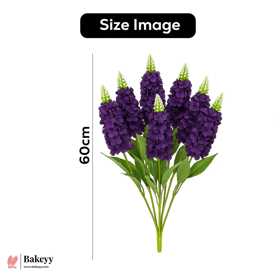 Artificial Delphinium Flower Bunch – 60cm | Deep Purple | Decorative Stick for Home & Events | Pack Of 1