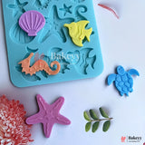 Ocean Theme Silicone Mold  | Sea Animal Fondant Mold for Cake Decorating, Chocolate, Resin & Clay Crafts