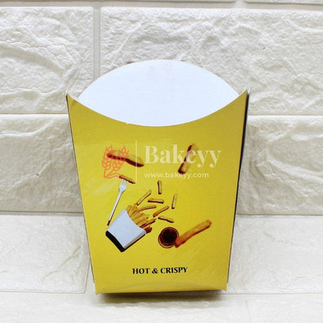 Disposable French Fries Paper Box | Pack of 30 - Bakeyy.com - India - Disposable French Fries Paper Box | Pack of 30 - Yellow