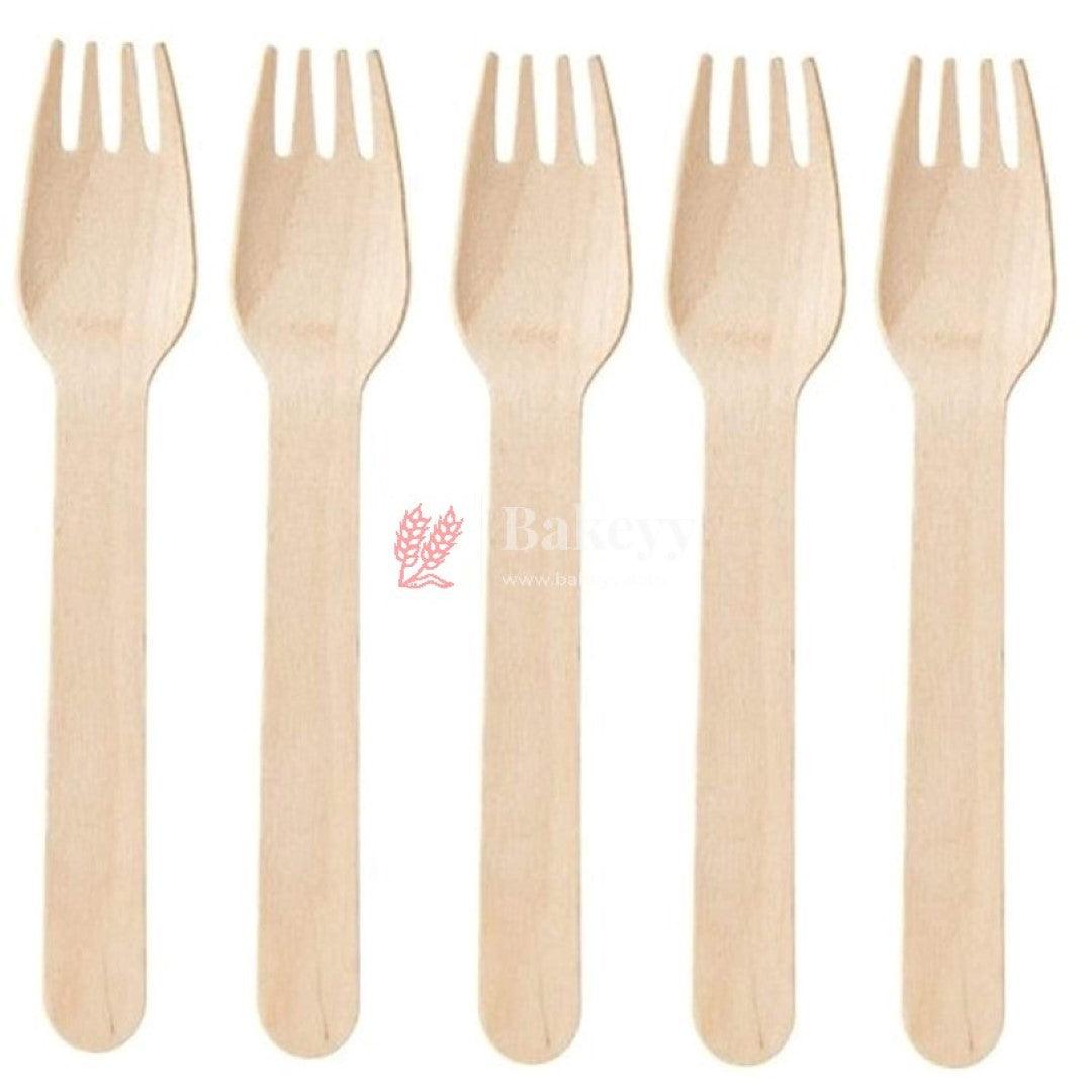 Disposable Wooden Fork | Fork 140mm Bio-Degradable | Pack of 100 - Bakeyy.com - India - Disposable Wooden Fork | Fork 140mm Bio-Degradable | Pack of 100 - Default Title