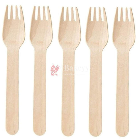 Disposable Wooden Fork | Fork 140mm Bio-Degradable | Pack of 100 - Bakeyy.com - India - Disposable Wooden Fork | Fork 140mm Bio-Degradable | Pack of 100 - Default Title