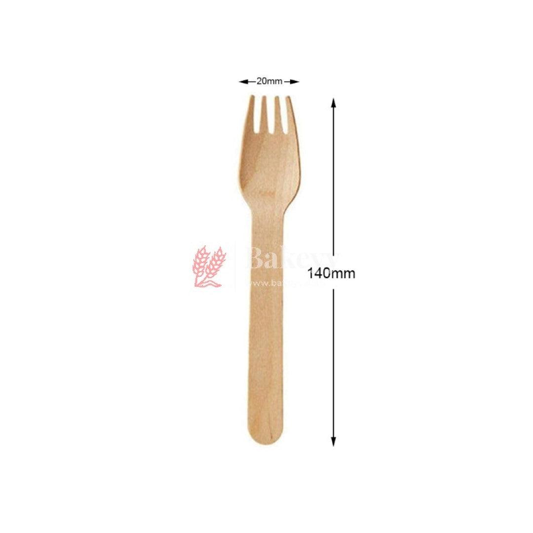 Disposable Wooden Fork | Fork 140mm Bio-Degradable | Pack of 100 - Bakeyy.com - India - Disposable Wooden Fork | Fork 140mm Bio-Degradable | Pack of 100 - Default Title