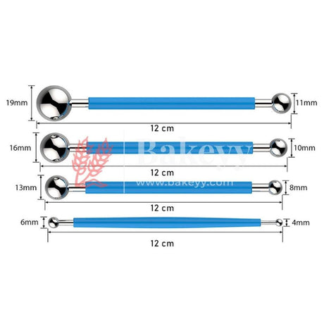 DIY Cake Tools, AmyTalk 4Pcs Metal Ball Baking Fondant Cake Tools Stainless Steel 8 Head Pen for Sugar Flower - Bakeyy.com - India - DIY Cake Tools, AmyTalk 4Pcs Metal Ball Baking Fondant Cake Tools Stainless Steel 8 Head Pen for Sugar Flower - Default Title