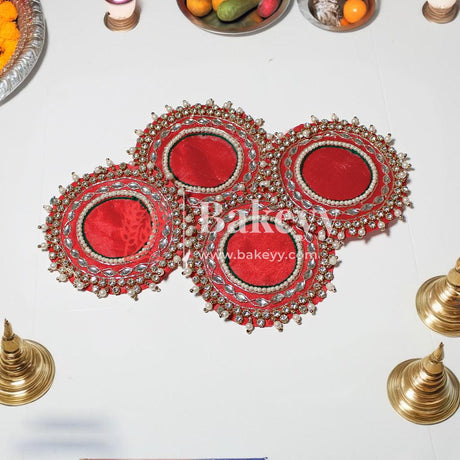 Rangoli Diya Mat |Red Color | (Pack Of 1 )| - Bakeyy.com - India - Rangoli Diya Mat |Red Color | (Pack Of 1 )| - Default Title