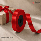 Satin Ribbon Roll For Gift Wrapping | 2 Sizes Available | Multiple Colors | 18M Length | Pack of 1