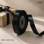 Satin Ribbon Roll For Gift Wrapping | 2 Sizes Available | Multiple Colors | 18M Length | Pack of 1