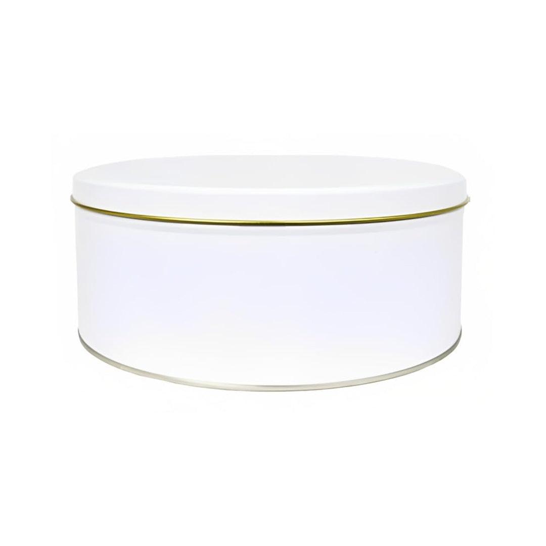 Dream Cake Tin Box Gold Round Empty Decorative Tin Box | 500 Gram Tin | Gift Box | Pack of 6 - Bakeyy.com - India - Dream Cake Tin Box Gold Round Empty Decorative Tin Box | 500 Gram Tin | Gift Box | Pack of 6 - White