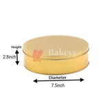 Dream Cake Tin Box Gold Round Empty Decorative Tin Box | 1 Kg Tin | Gift Box | Pack of 5 - Bakeyy.com - India - Dream Cake Tin Box Gold Round Empty Decorative Tin Box | 1 Kg Tin | Gift Box | Pack of 5 - Gold
