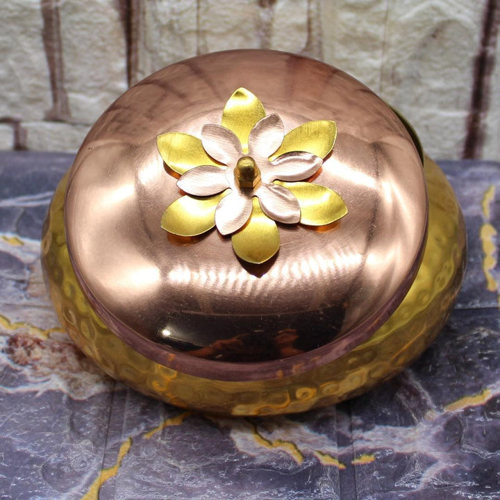 Dry Fruit Jar for Gifting | Designed Jar | Copper tin & Copper lid - Bakeyy.com