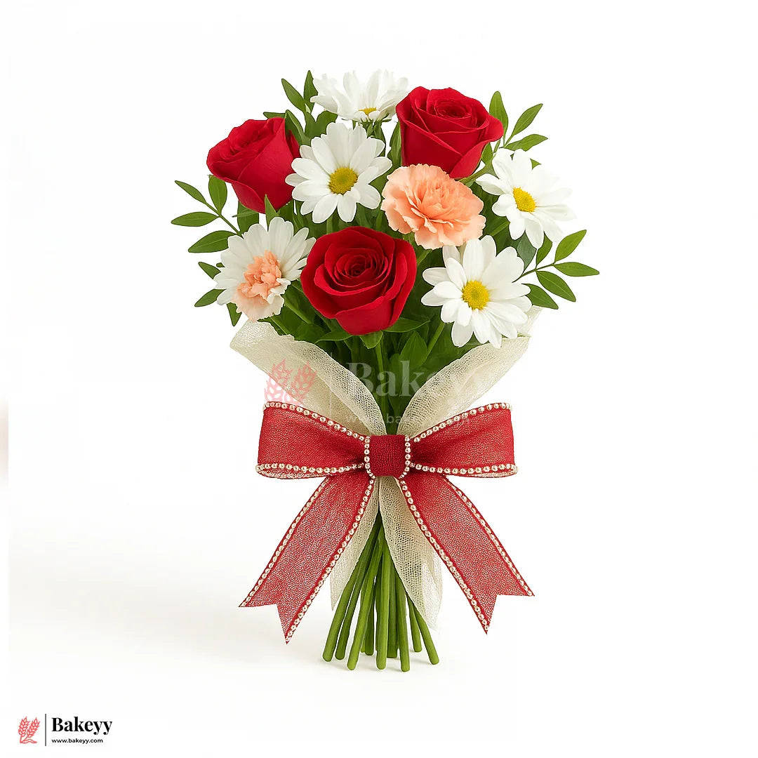11651 | 9mtr  Red Net Ribbon with Double Pearl Edging – Decorative Roll for Bouquets, Gift Wrapping & Crafts