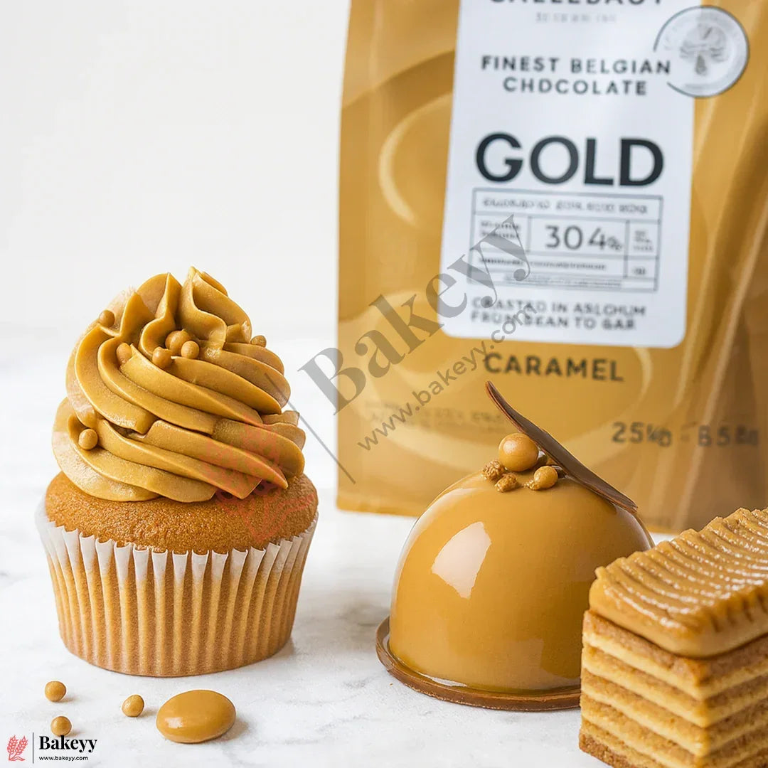 Callebaut Gold Chocolate –30.4% Belgian Caramel White Couverture (2.5kg) - Bakeyy.com - India - Callebaut Gold Chocolate –30.4% Belgian Caramel White Couverture (2.5kg) - Default Title