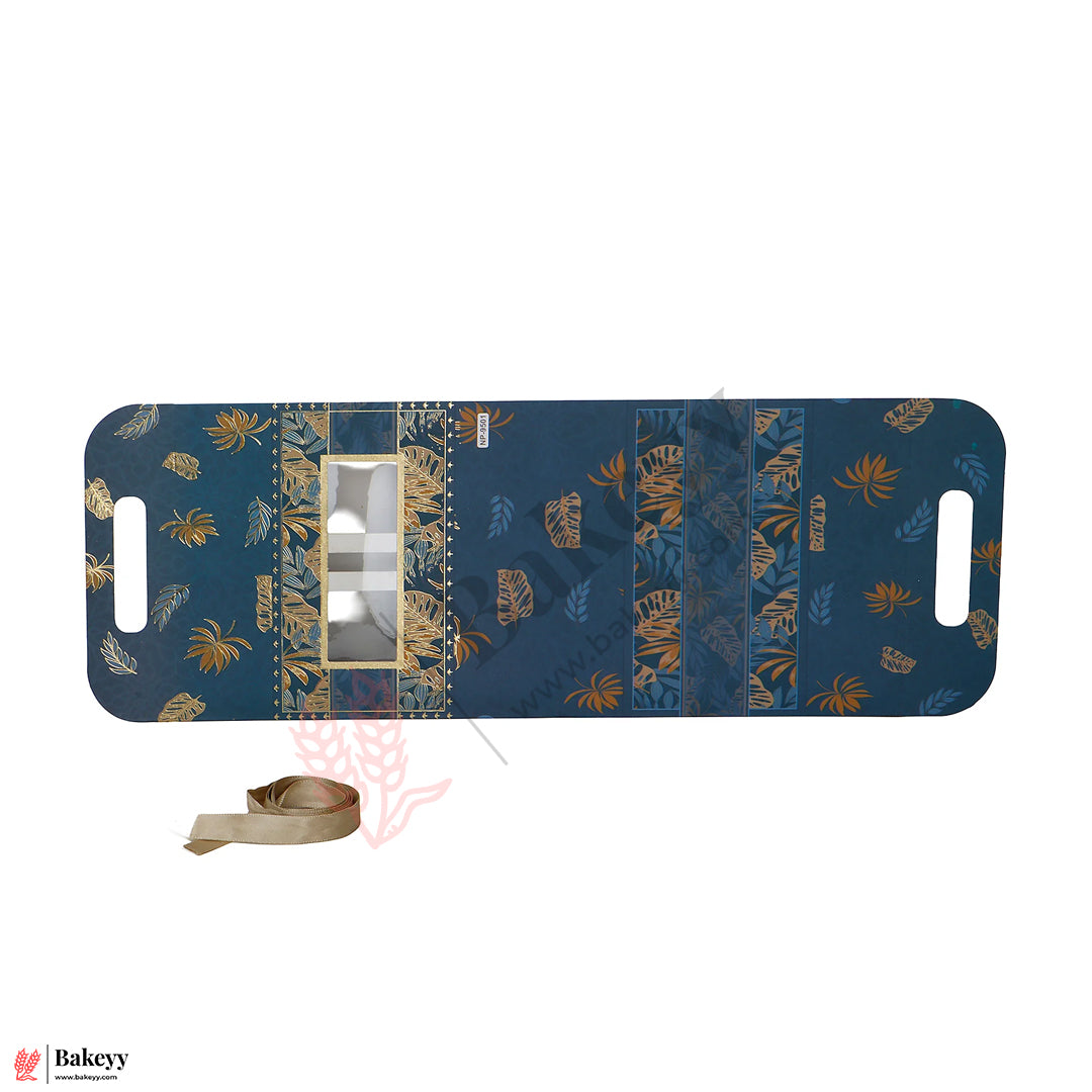 7x3.75x7 inches Elegant Blue & Gold Gift Box with 2 Premium Storage Tins | Pack Of 10
