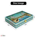 30x20x5cm| Premium Peacock Themed MDF Hamper Box with Gold Compartments – 4 Section Gift Box for Rakhi & Dry Fruits |