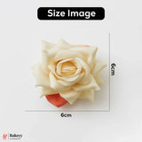 6cm Artificial Roses Flower | Cream | With Out Stump | Pack of 10