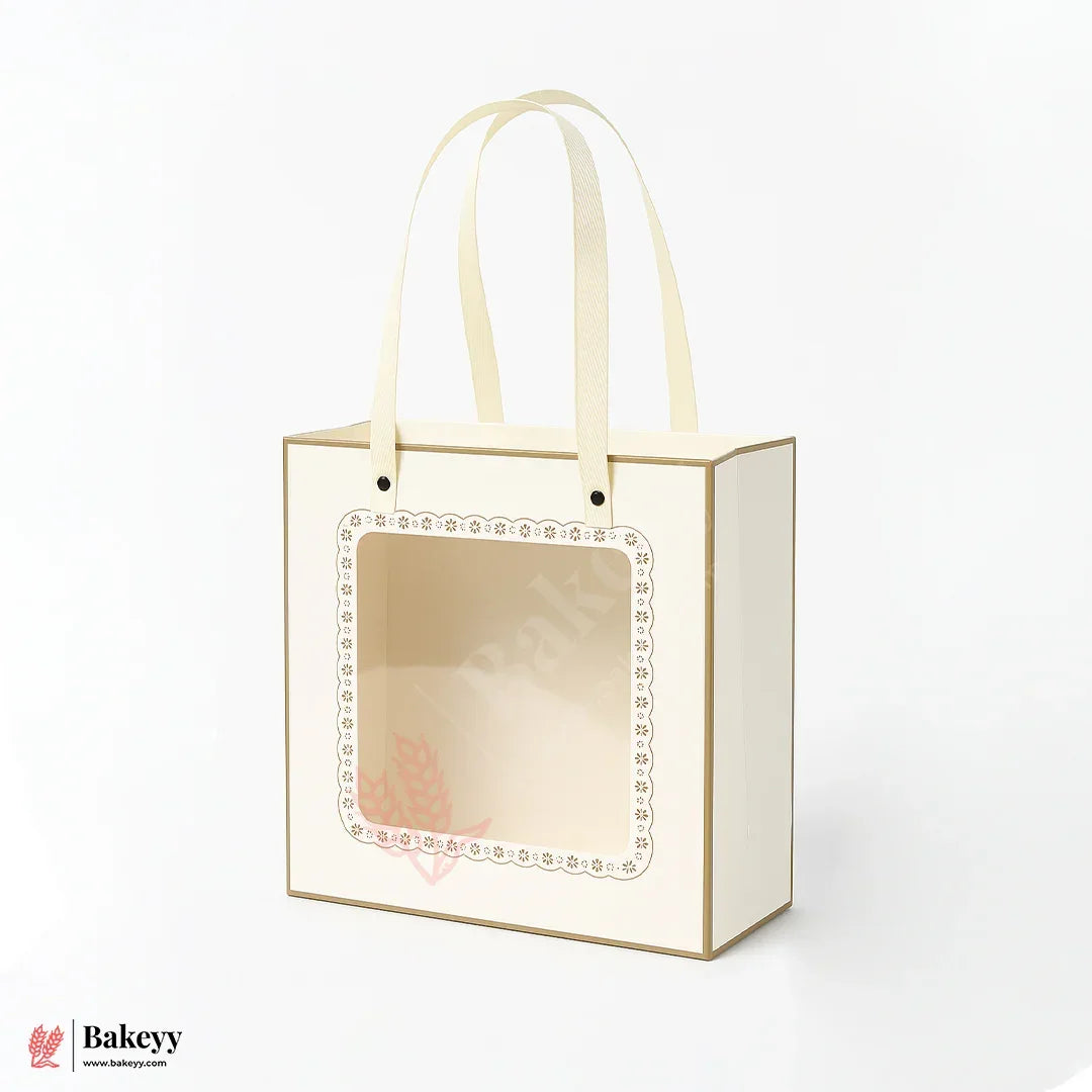 2 in 1 Premium Window Gift Bag Come Box | 20x20x10cm | Pack Of 10