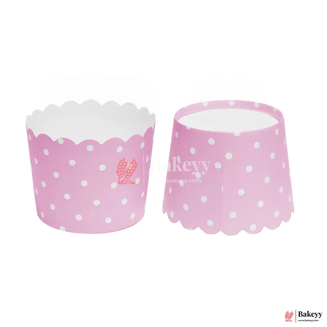 6cm | Muffin Cup |Pink With White Doted Baking Cup  | 50 pcs