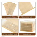 16x26x13cm Kraft Bread Bags with Transparent Window – Food-Grade & Stylish | Kraft Paper Pouches for Fresh Bakes | Baked Foods Packaging Storage | Pack Of 50