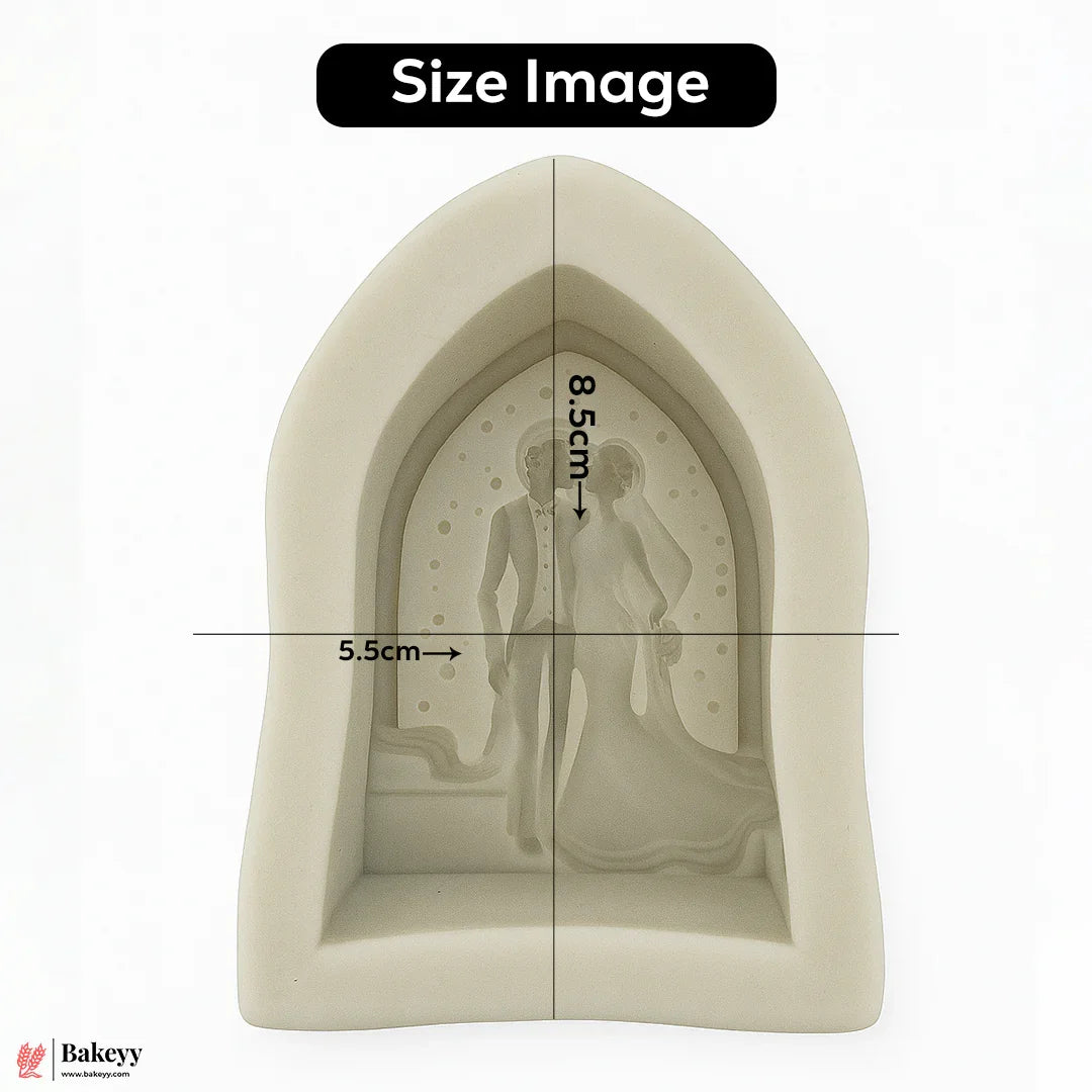 587 Elegant Bride & Groom Arch Shape Fondant Mould - 1 Piece