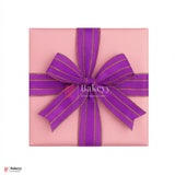 18mtr Premium Purple Grosgrain Ribbon with Golden Stitch – 1 Inch | Ideal for Gifting & Crafting