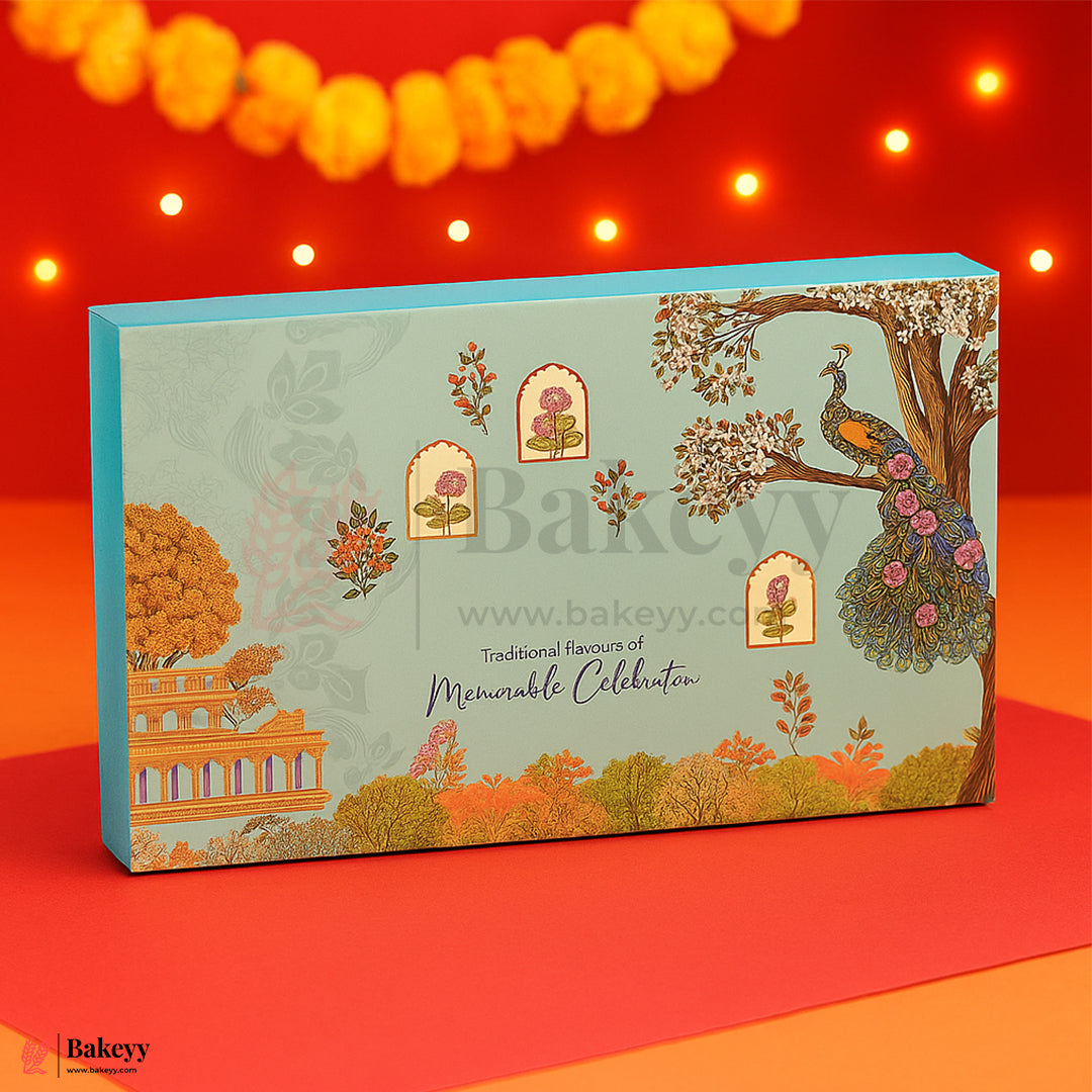 Half Kg Sweet Box | Premium Peacock Design Sweet & Gift Box | Elegant Festive Packaging | Pack Of 10