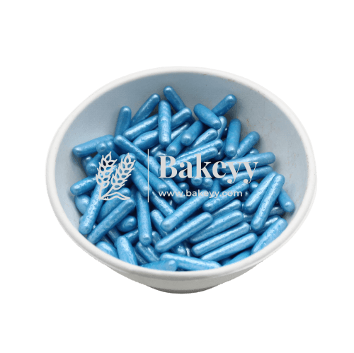 Edible Metallic Blue Cake Rods | 100g | Sprinklers | Drages - Bakeyy.com