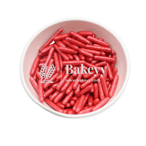 Edible Metallic Red Cake Rods | 100g | Sprinklers | Drages - Bakeyy.com