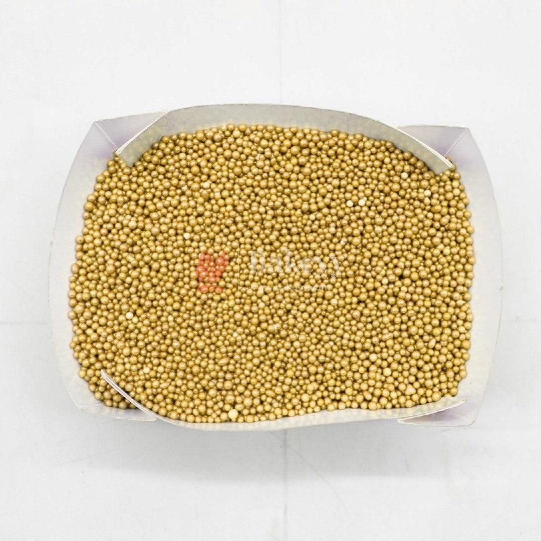 Edible Small Gold Ball Cake Sprinklers | 100g | Sprinklers - Bakeyy.com - India - Edible Small Gold Ball Cake Sprinklers | 100g | Sprinklers - Default Title